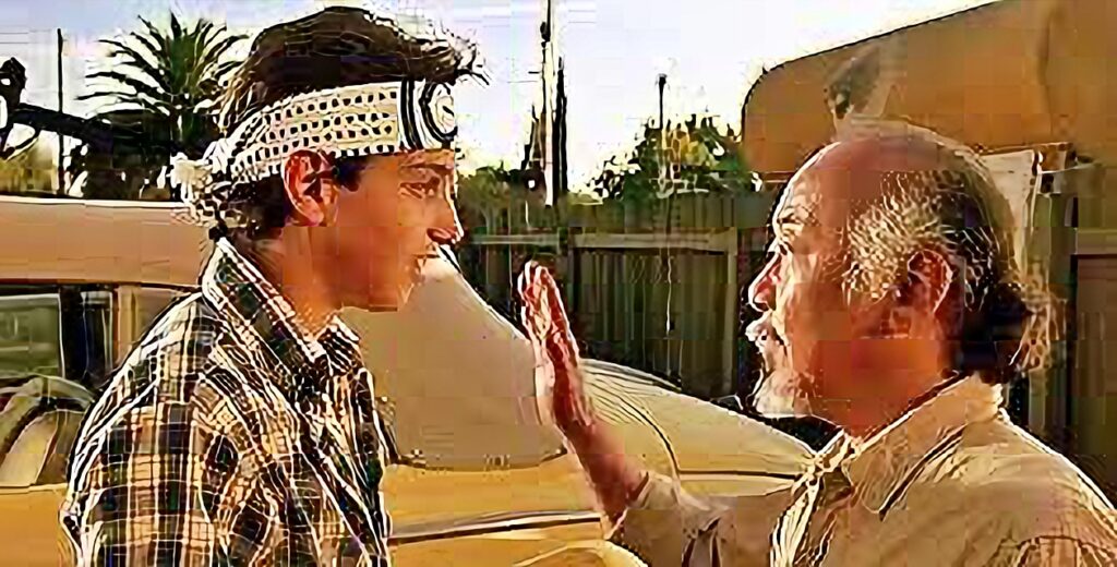 Mr. Miyagi teaches Daniel-San Wax On Wax Off via Greenest Dallas