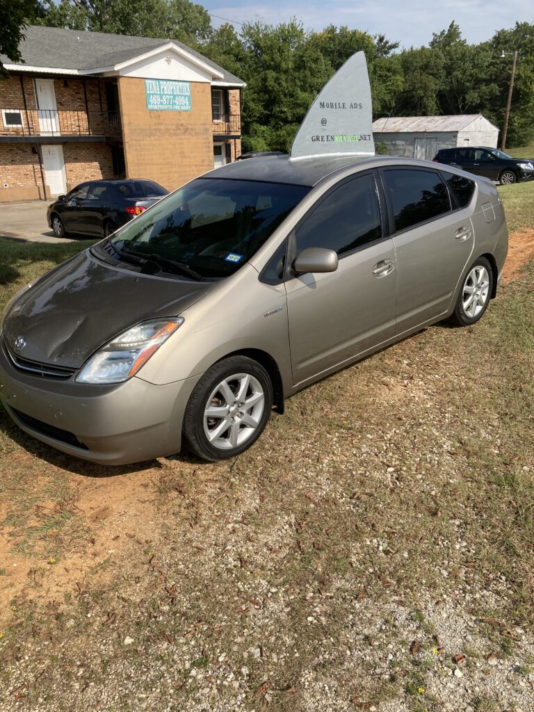 prius in grass